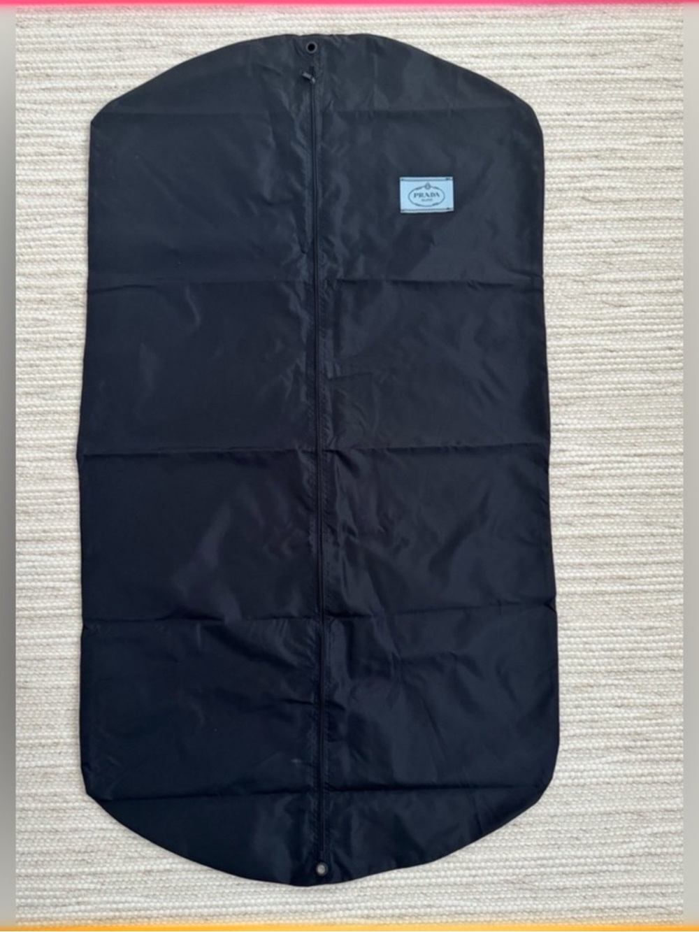 Prada Black Nylon Garment Bag with Logo Patch